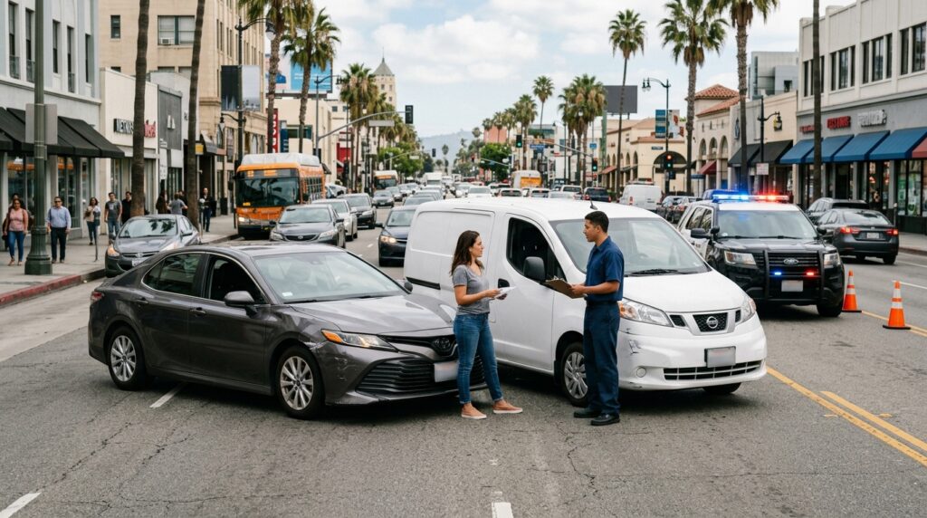 Accidente con Uber y Lyft en Los Ángeles