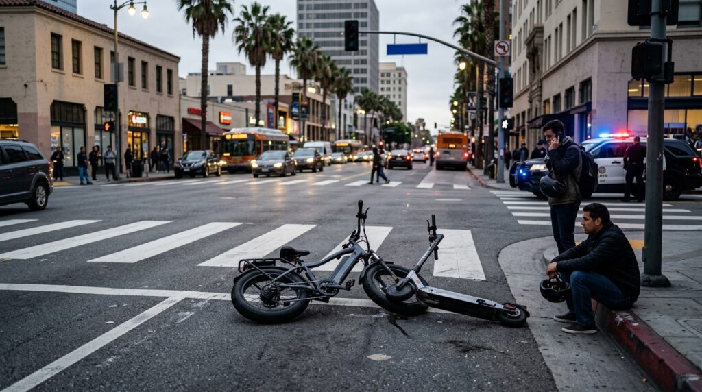 Accidente con e-bike en Los Ángeles