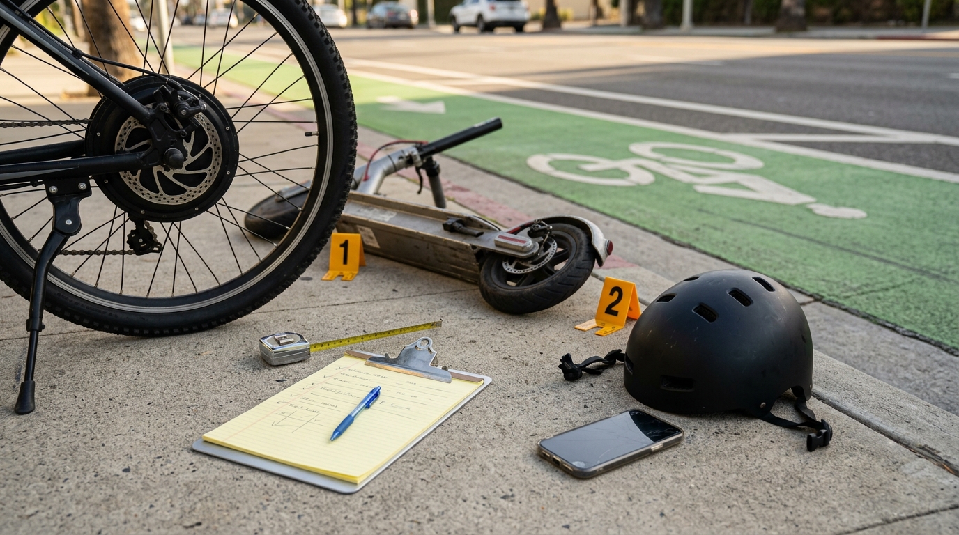 Evidencia después de accidente con scooter eléctrico